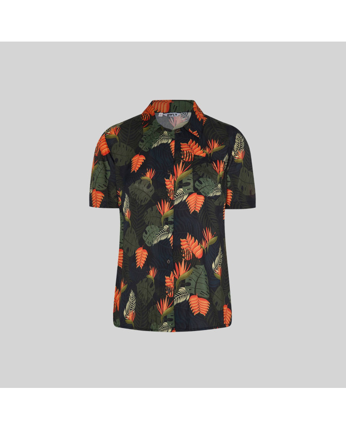 CAMISA MUJER CUELLO SOLAPA HAWAIANA GARYS
