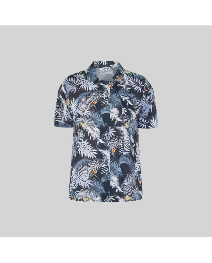 CAMISA MUJER CUELLO SOLAPA HAWAIANA GARYS