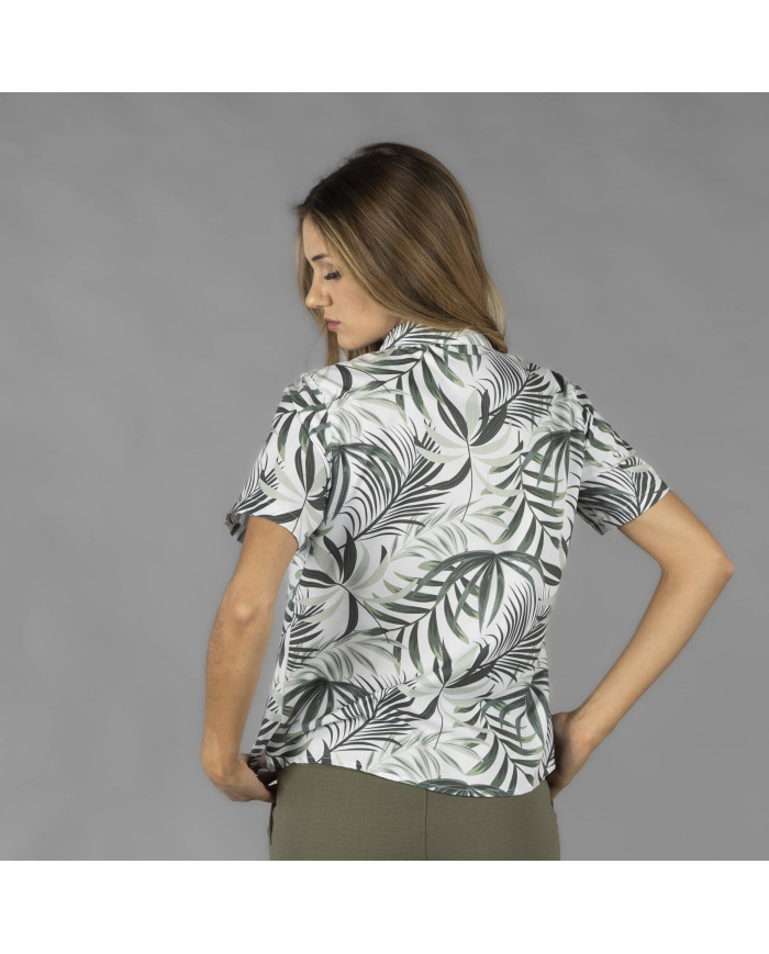 CAMISA MUJER CUELLO SOLAPA HAWAIANA GARYS