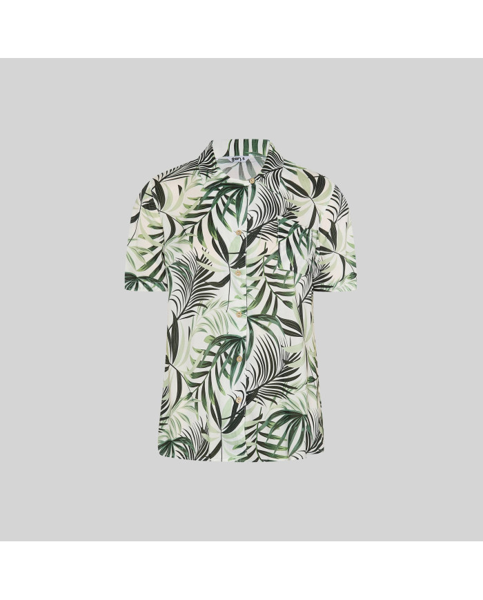 CAMISA MUJER CUELLO SOLAPA HAWAIANA GARYS