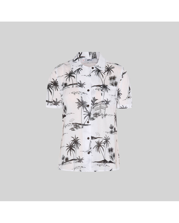 CAMISA MUJER CUELLO SOLAPA HAWAIANA GARYS