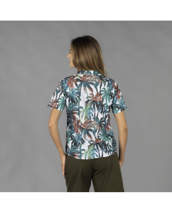 CAMISA MUJER CUELLO SOLAPA HAWAIANA GARYS