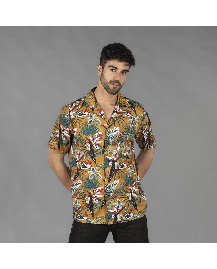 CAMISA HOMBRE CUELLO SOLAPA HAWAI GARYS