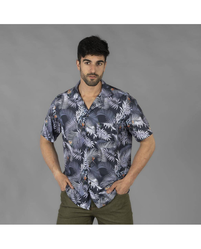 CAMISA HOMBRE CUELLO SOLAPA HAWAI GARYS