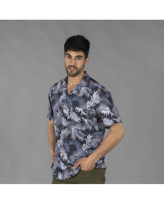 CAMISA HOMBRE CUELLO SOLAPA HAWAI GARYS