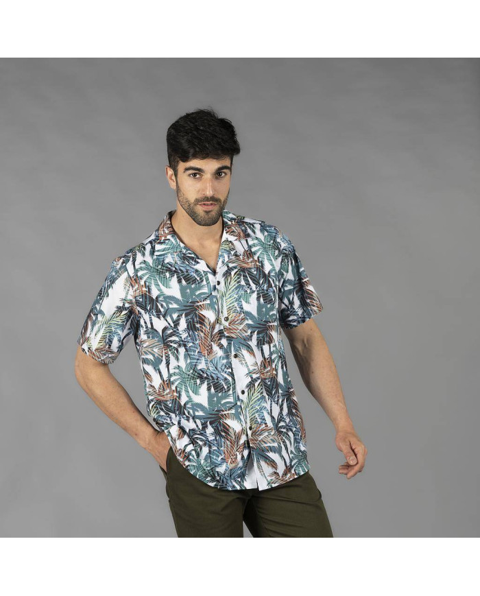 CAMISA HOMBRE CUELLO SOLAPA HAWAI GARYS
