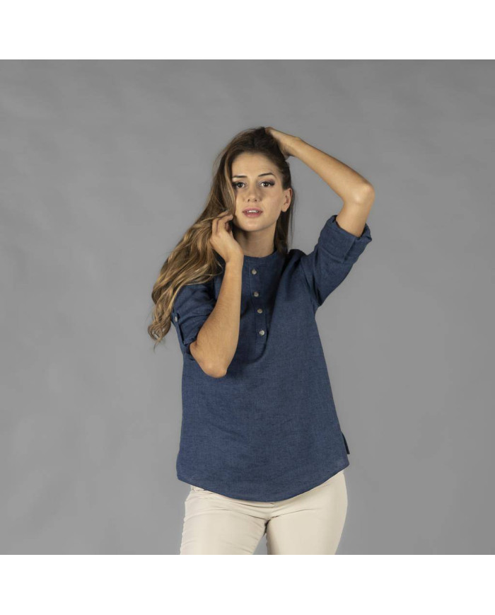 CAMISA MUJER LINO/COTTON CUELLO MAO KAULA GARYS