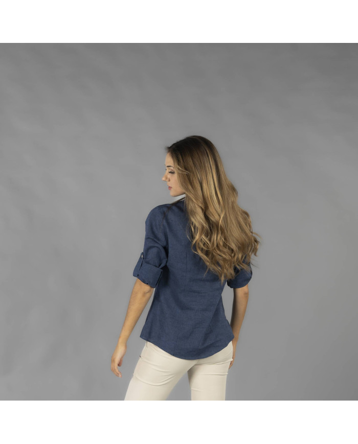 CAMISA MUJER LINO/COTTON CUELLO MAO KAULA GARYS