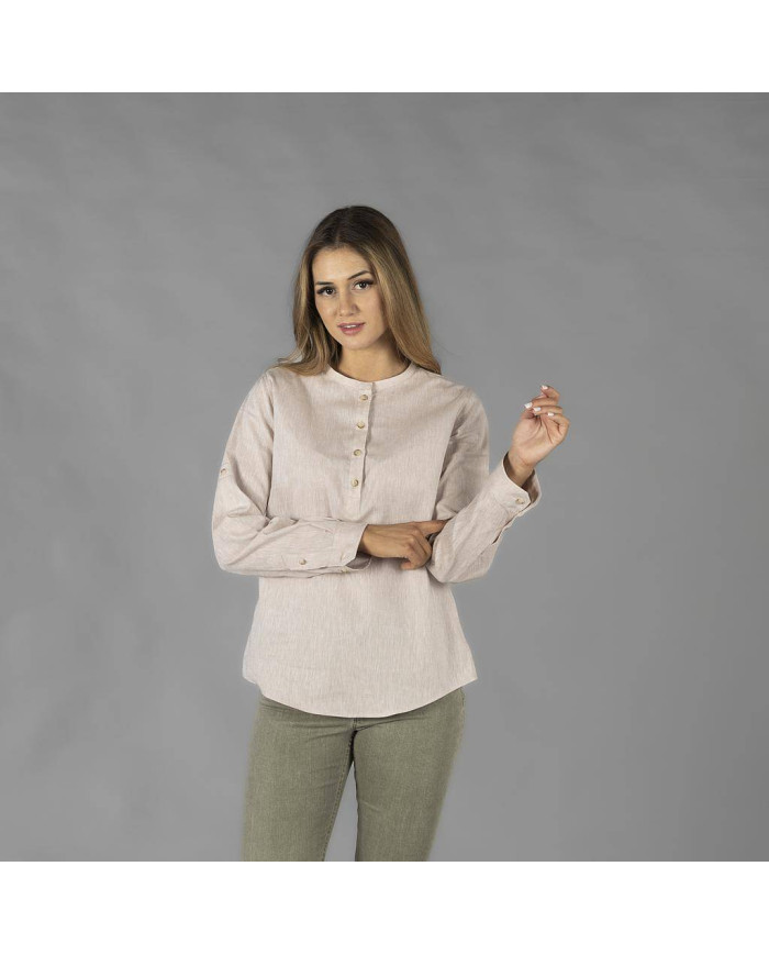 CAMISA MUJER LINO/COTTON CUELLO MAO KAULA GARYS