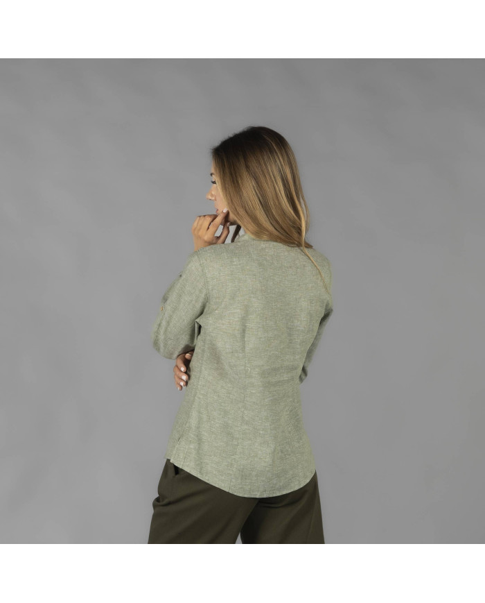 CAMISA MUJER LINO/COTTON CUELLO MAO KAULA GARYS