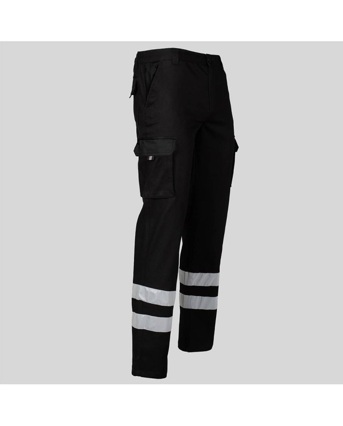 PANTALON UNISEX MULTIBOLSILLOS ELASTICO GAMO 2 BANDAS REFLECTANTES GARYS