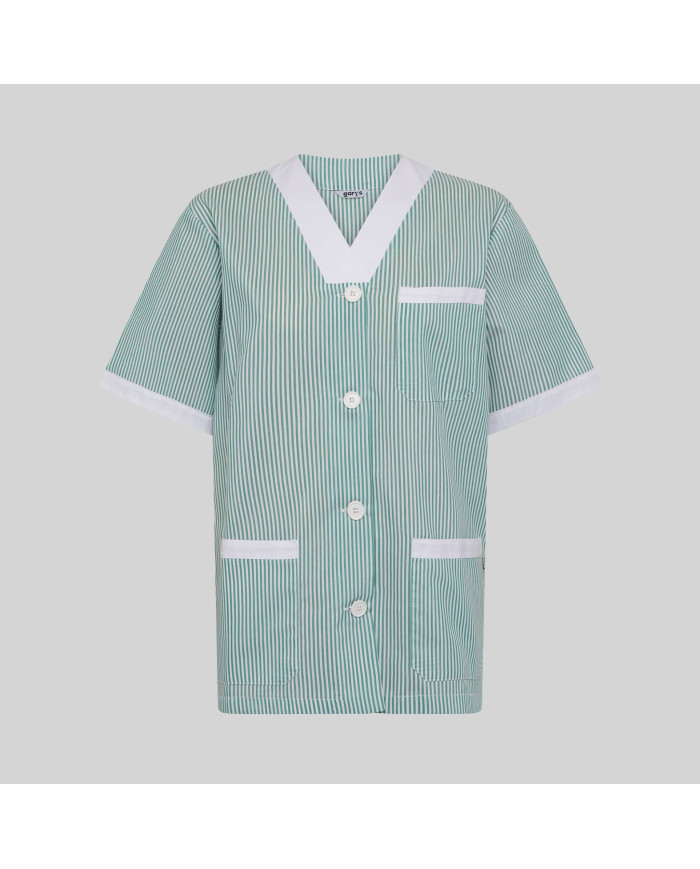 BLUSA SANITARIO UNISEX PICO ABIERTO VICHY COMBINADA GARYS