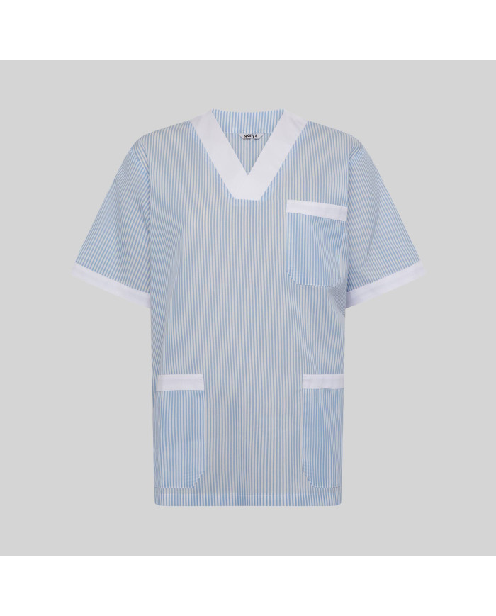 BLUSA SANITARIO UNISEX PICO VICHY COMBINADA GARYS