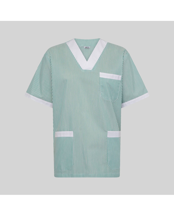 BLUSA SANITARIO UNISEX PICO VICHY COMBINADA GARYS