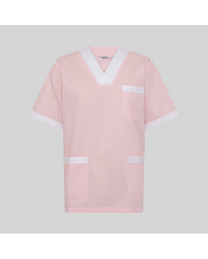 BLUSA SANITARIO UNISEX PICO VICHY COMBINADA GARYS