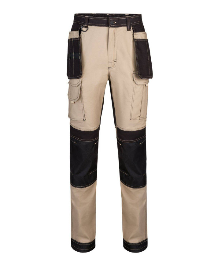 Pantalón canvas stretch bicolor con bolsillos flotantes VELILLA
