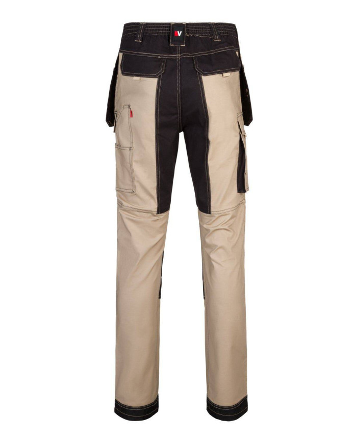 Pantalón canvas stretch bicolor con bolsillos flotantes VELILLA