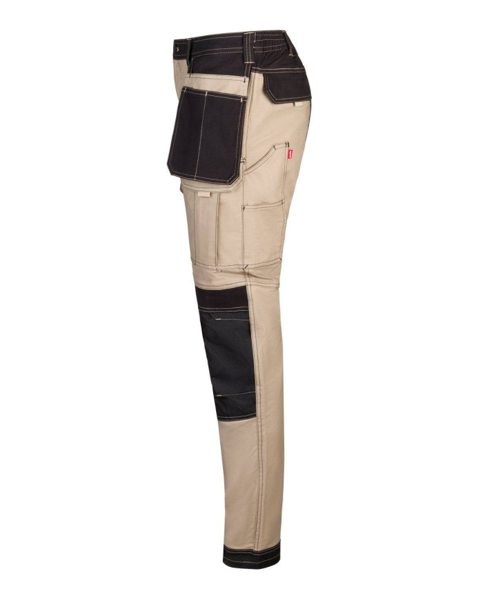 Pantalón canvas stretch bicolor con bolsillos flotantes VELILLA