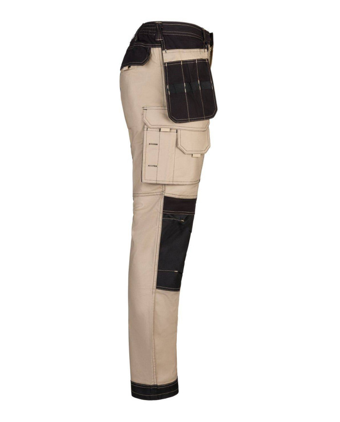 Pantalón canvas stretch bicolor con bolsillos flotantes VELILLA