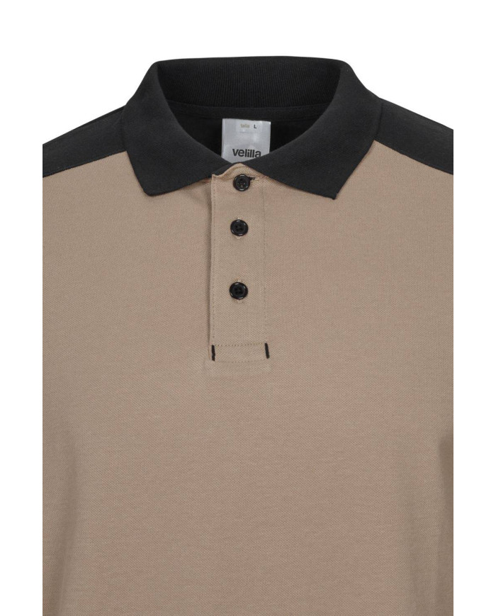 Polo stretch bicolor manga larga VELILLA