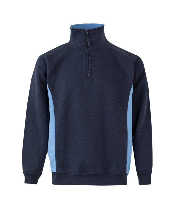 Sudadera bicolor con media cremallera VELILLA
