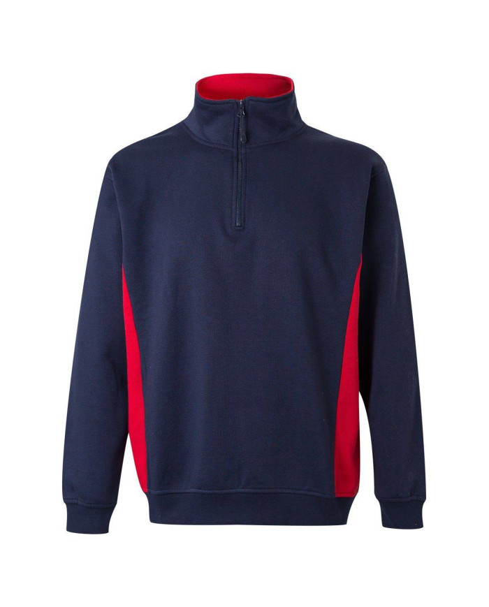 Sudadera bicolor con media cremallera VELILLA