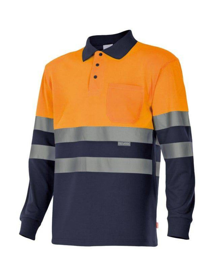 Polo bicolor manga larga VELILLA | POLOS | Uniformes ALTA