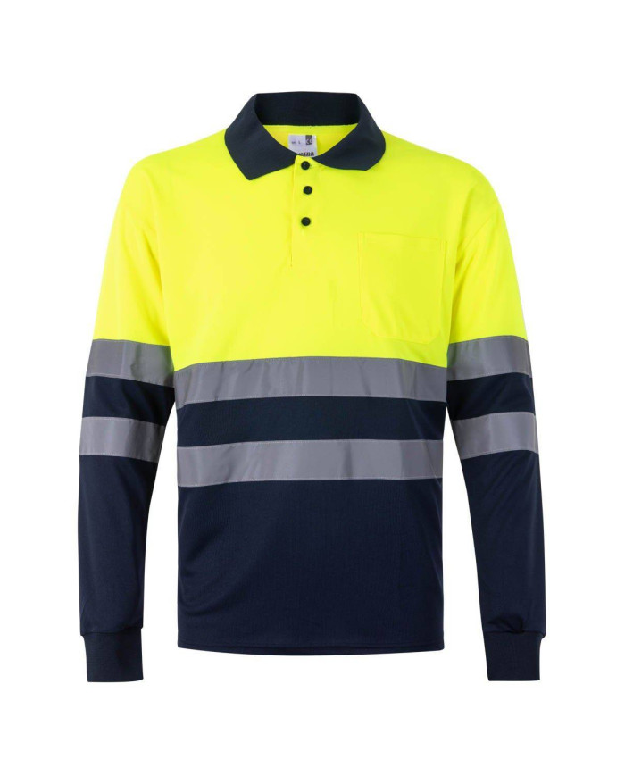 Polo bicolor manga larga VELILLA