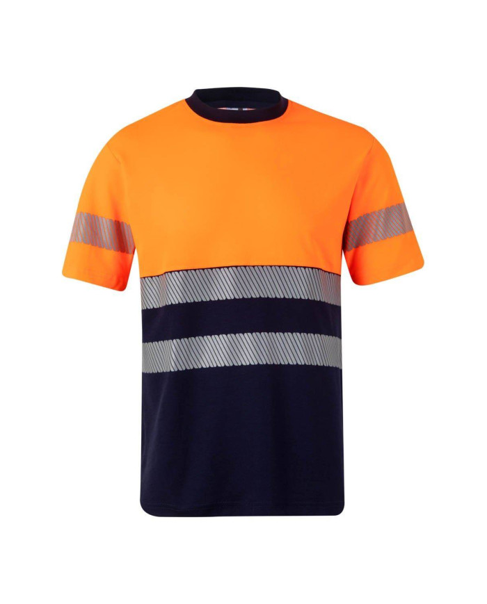 Camiseta algodón bicolor manga corta  cinta segmentada VELILLA