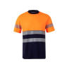 Camiseta algodón bicolor manga corta  cinta segmentada VELILLA