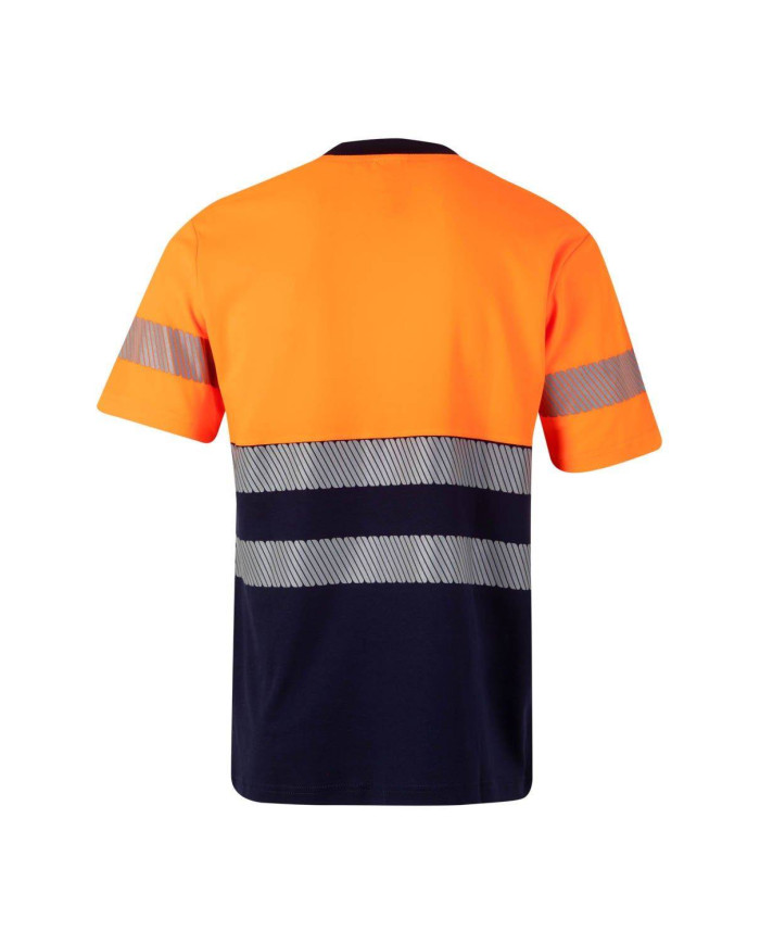 Camiseta algodón bicolor manga corta  cinta segmentada VELILLA