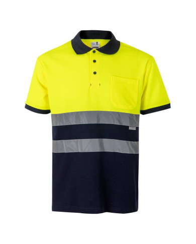 Polo algodón bicolor manga corta VELILLA