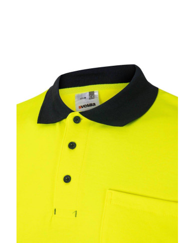 Polo algodón bicolor manga corta VELILLA