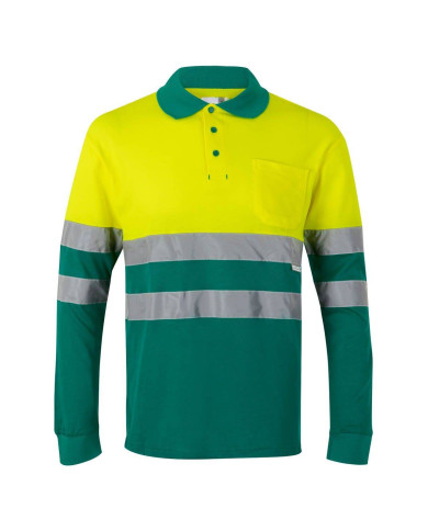 Polo algodón bicolor manga larga VELILLA