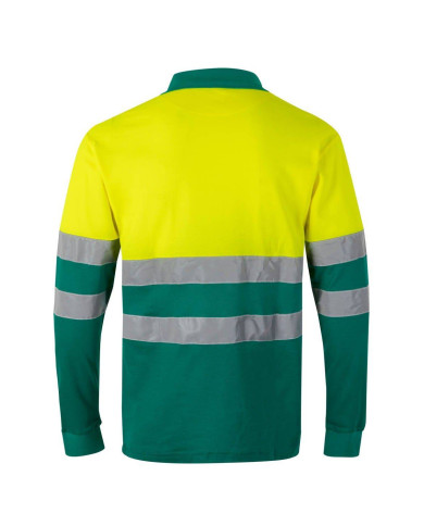 Polo algodón bicolor manga larga VELILLA