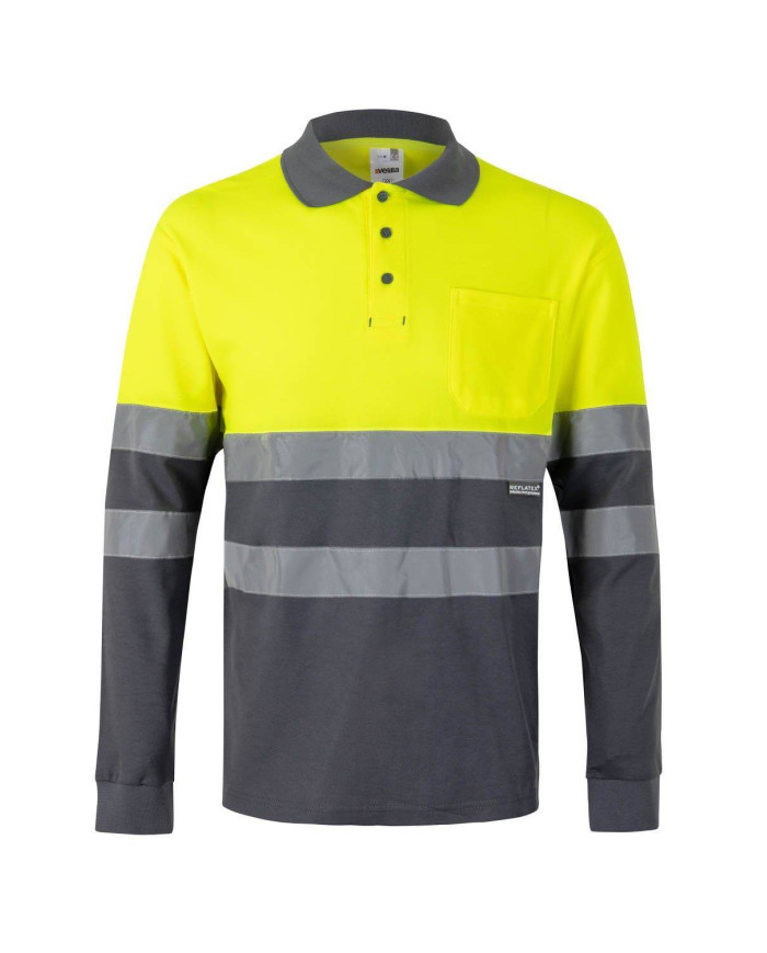 Polo algodón bicolor manga larga VELILLA