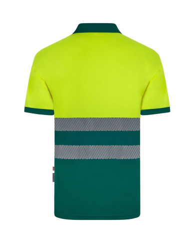 Polo poliéster reciclado bicolor manga corta cinta segmentada VELILLA