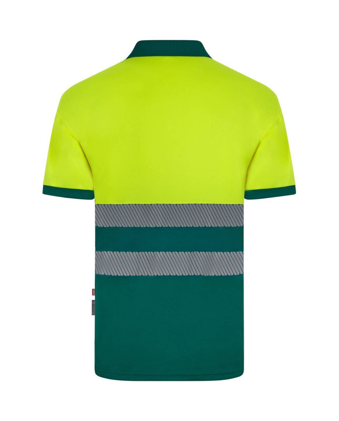 Polo poliéster reciclado bicolor manga corta cinta segmentada VELILLA