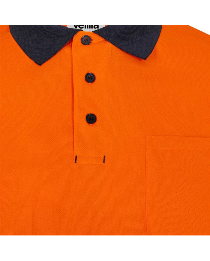 Polo poliéster reciclado bicolor manga corta cinta segmentada VELILLA