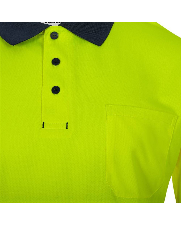 Polo poliéster reciclado bicolor manga corta cinta segmentada VELILLA