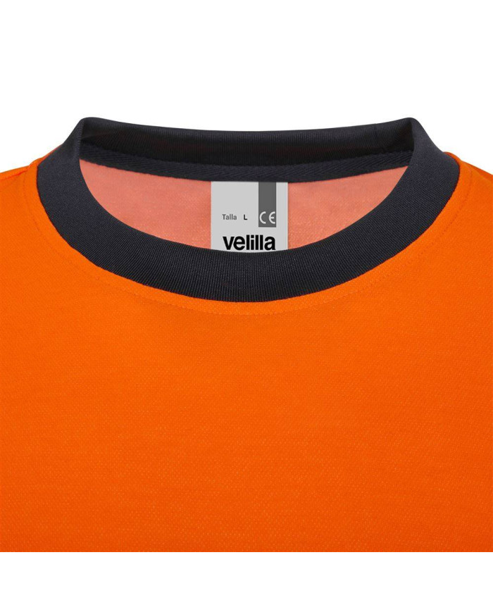 Camiseta algodón bicolor manga larga cinta segmentada VELILLA