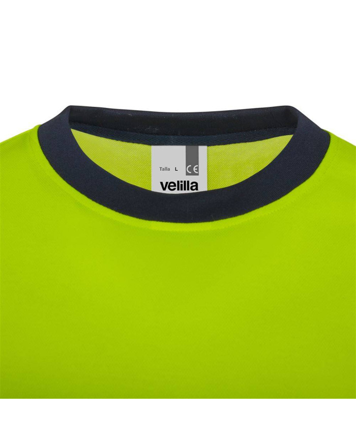 Camiseta algodón bicolor manga larga cinta segmentada VELILLA
