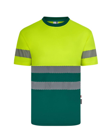 Camiseta poliéster reciclado bicolor manga corta cinta segmentada VELILLA