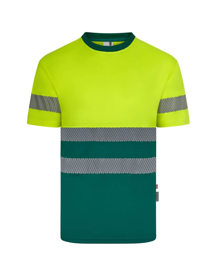Camiseta poliéster reciclado bicolor manga corta cinta segmentada VELILLA