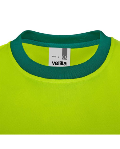 Camiseta poliéster reciclado bicolor manga corta cinta segmentada VELILLA