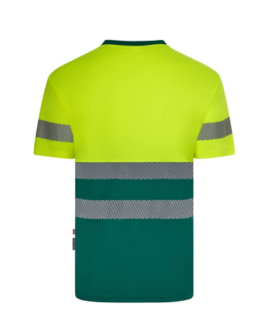 Camiseta poliéster reciclado bicolor manga corta cinta segmentada VELILLA
