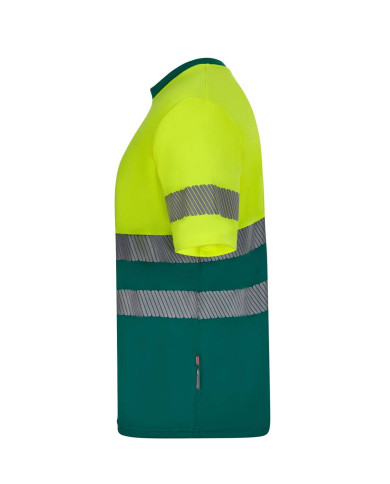 Camiseta poliéster reciclado bicolor manga corta cinta segmentada VELILLA