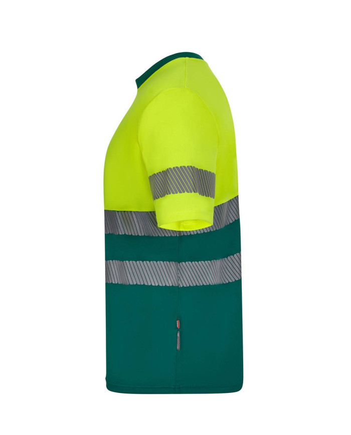 Camiseta poliéster reciclado bicolor manga corta cinta segmentada VELILLA
