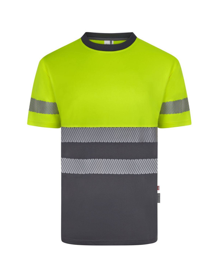 Camiseta poliéster reciclado bicolor manga corta cinta segmentada VELILLA