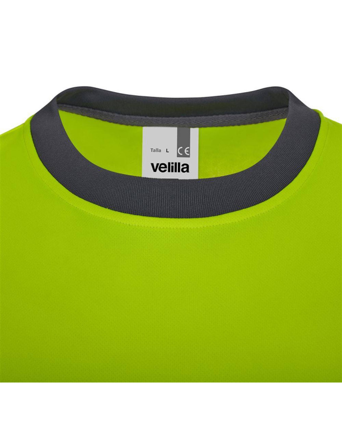 Camiseta poliéster reciclado bicolor manga corta cinta segmentada VELILLA